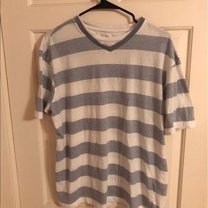 Method Striped Blue and White T-Shirt Large